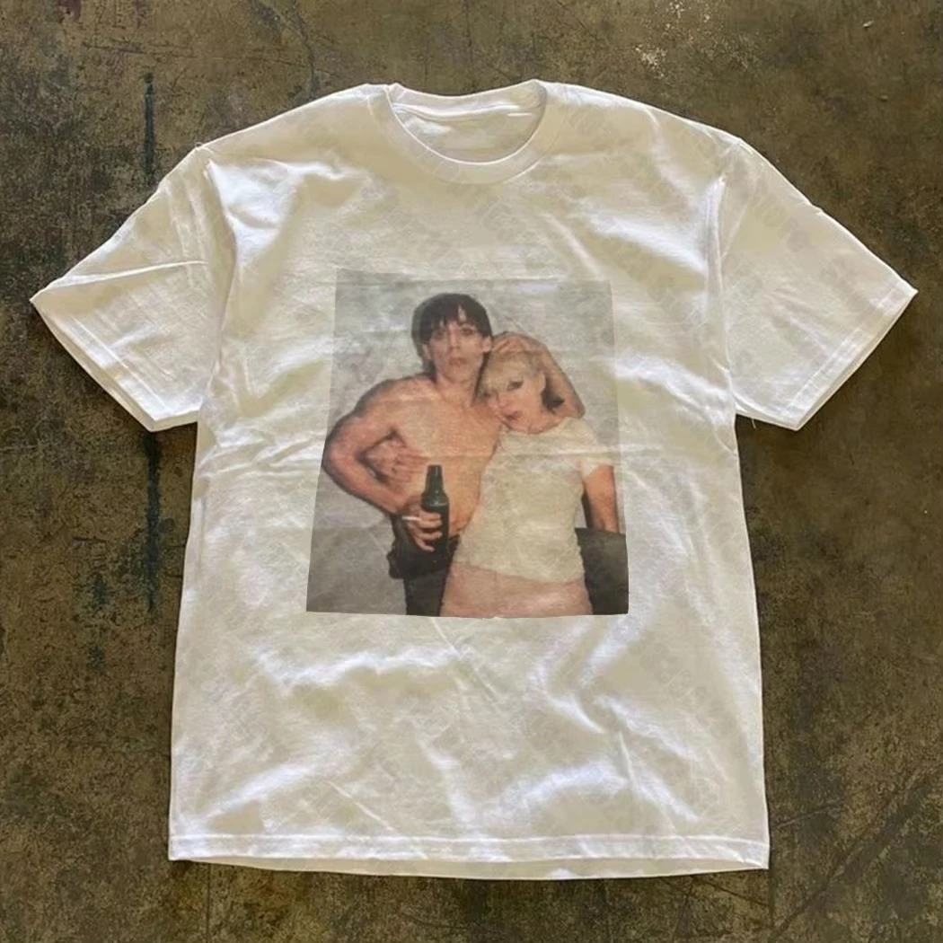 

Motorcycle emo Girl Y2K Style T-Shirt Streetwear Girl 90s Vintage Teen Graphic Crop Summer Punk Trash Goth Loose T-Shirt