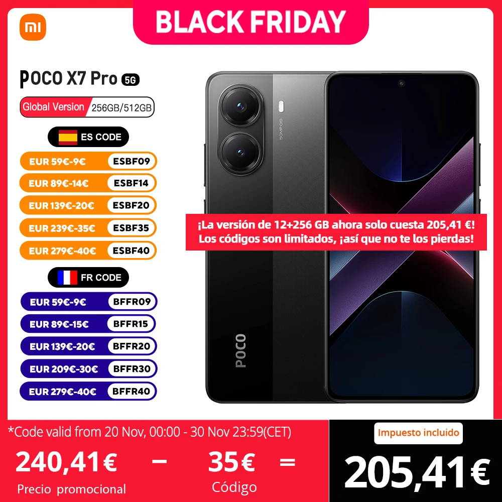 POCO X7 Pro 5G Version Mondiale 256GB/512GB Dimensity 8400 Ultra cran AMOLED 6,67