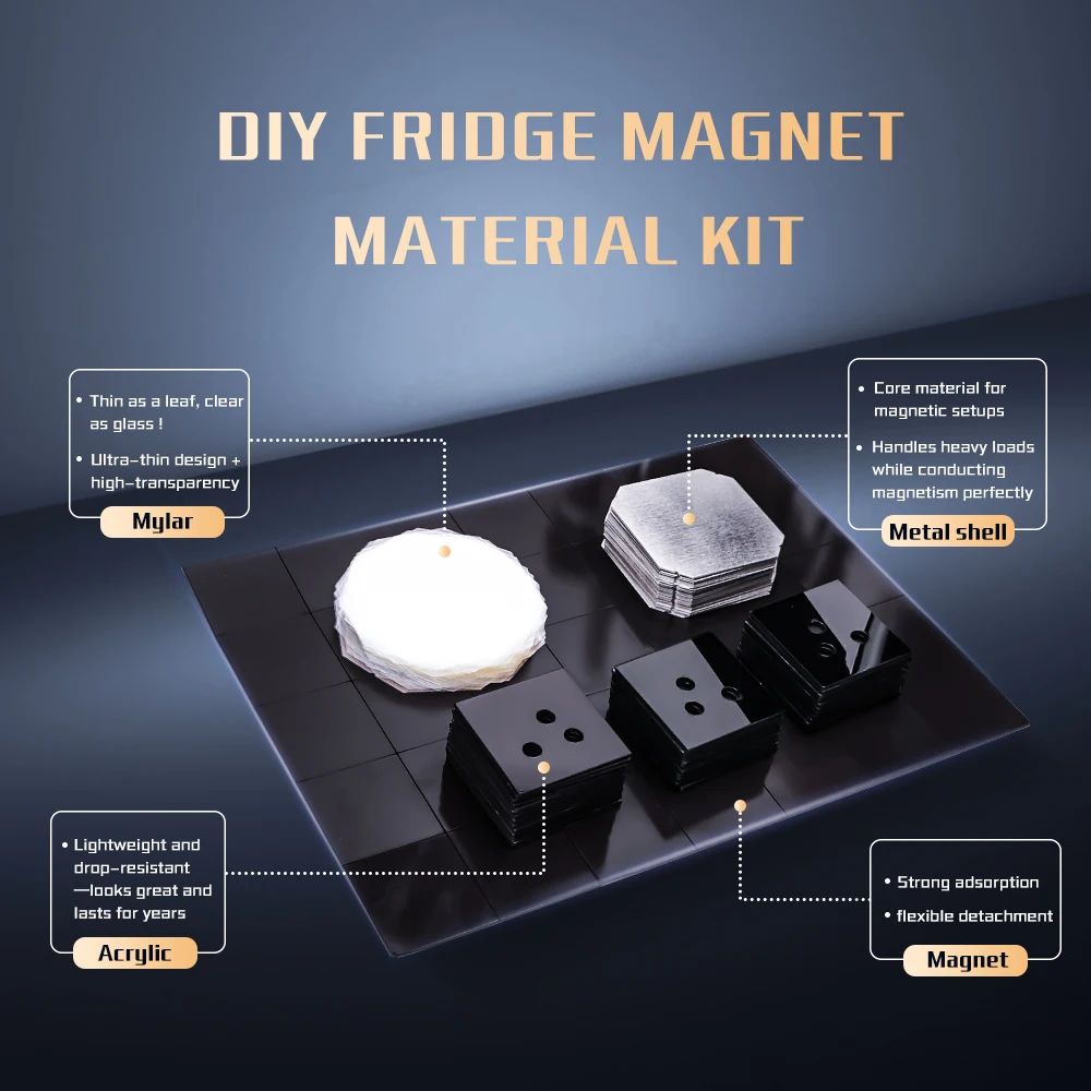 

2025 hot sale 1000sets 50*50mm Square Photo Fridge Magnet Materials