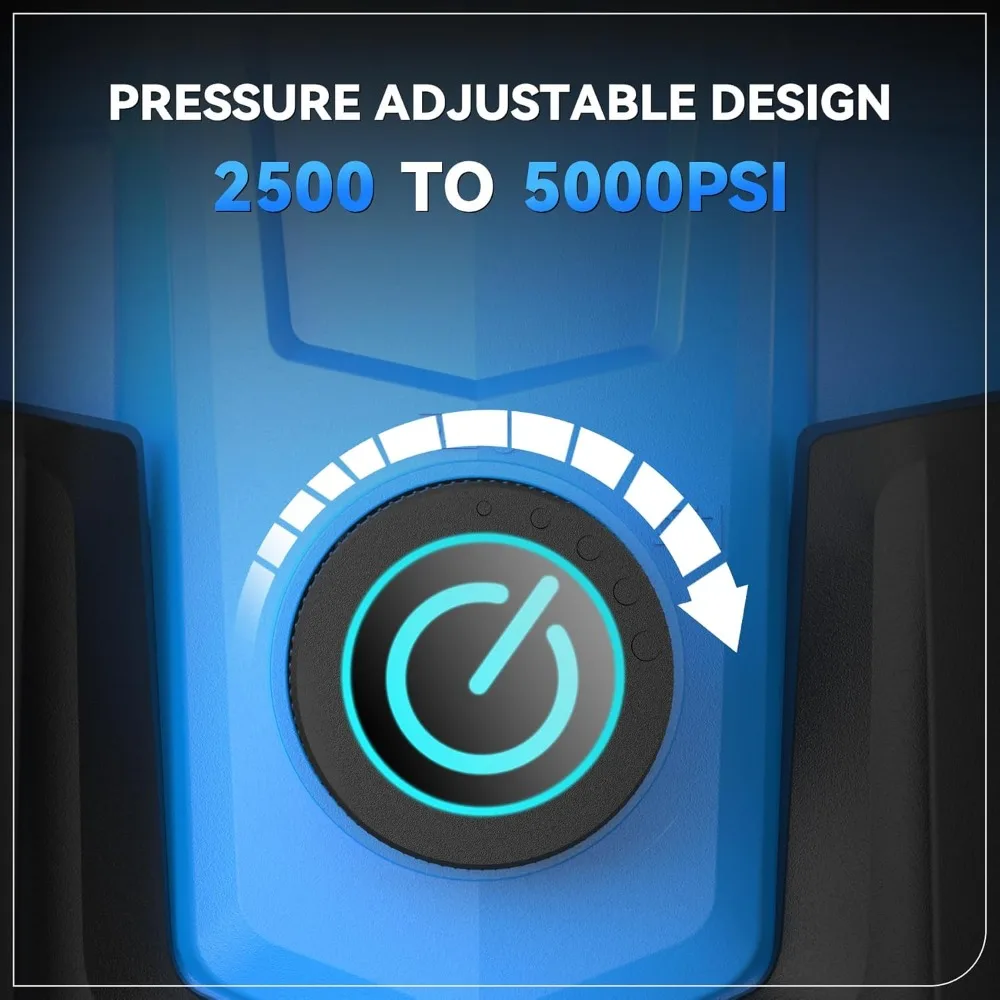 منظف الضغط 5000 رطل لكل بوصة مربعة، منظف طاقة عالي التحمل 4.0 جالون في الدقيقة مع 4 فوهات، مدفع رغوة، خرطوم 33 قدم وزجاجة صابون 500 مل.