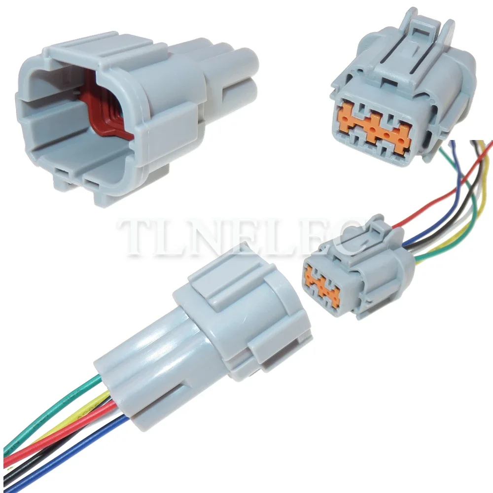 Conector Sellado de 6 Pines para Faros Delanteros de Automóvil con Cables, Conectores de Cableado para Lámparas de Automóvil para Nissan PB291-06127 6185-1175