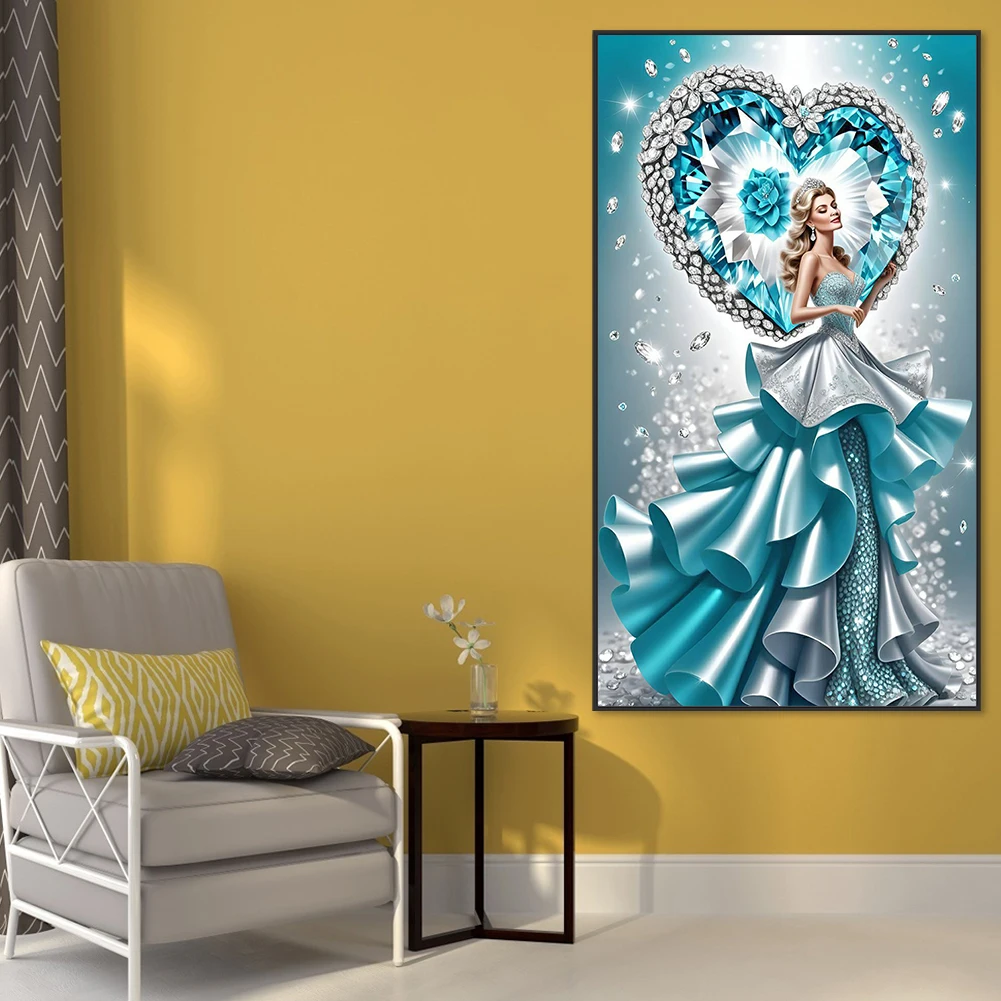 

Dress Lady 5D DIY Full Drill Round Diamond Painting Kit Home Decor 40x70cm