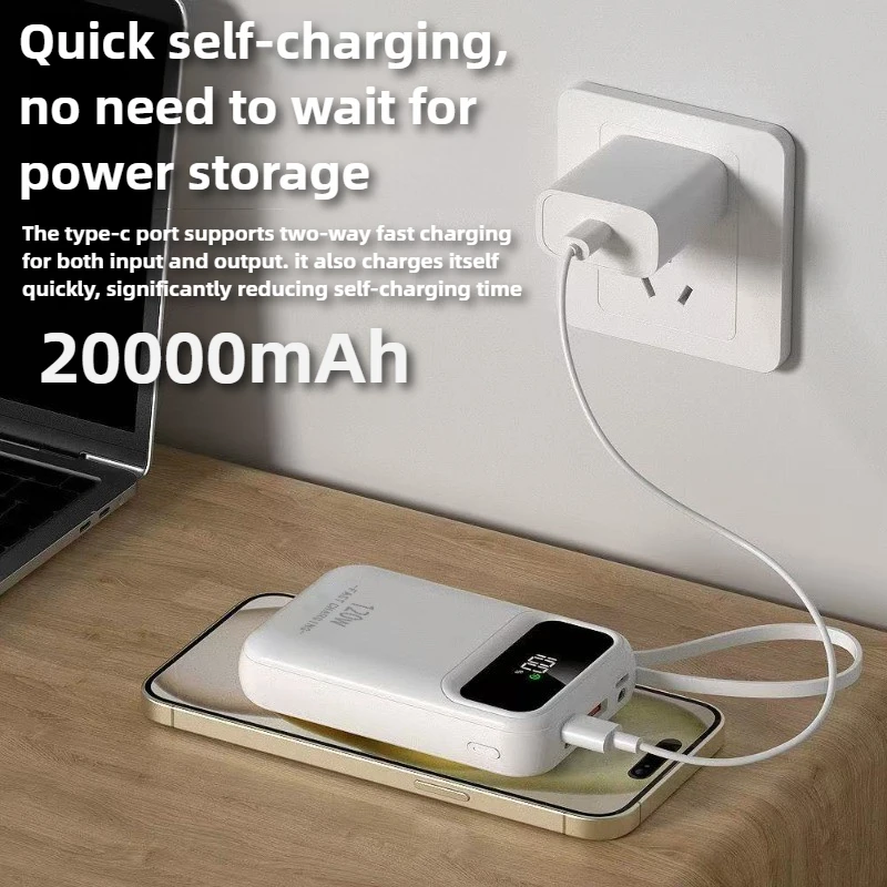 

2025 Новый мини-Power Bank 20000 мАч Портативное зарядное устройство со светодиодным цифровым дисплеем Power Bank Внешний аккумулятор