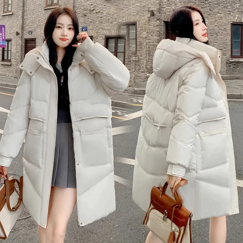 2023 New Women Jacket Winter Parkas Thick Hooded Cotton Padded Jackets Coats Female Loose Long Puffer Parkas Oversize Outwear