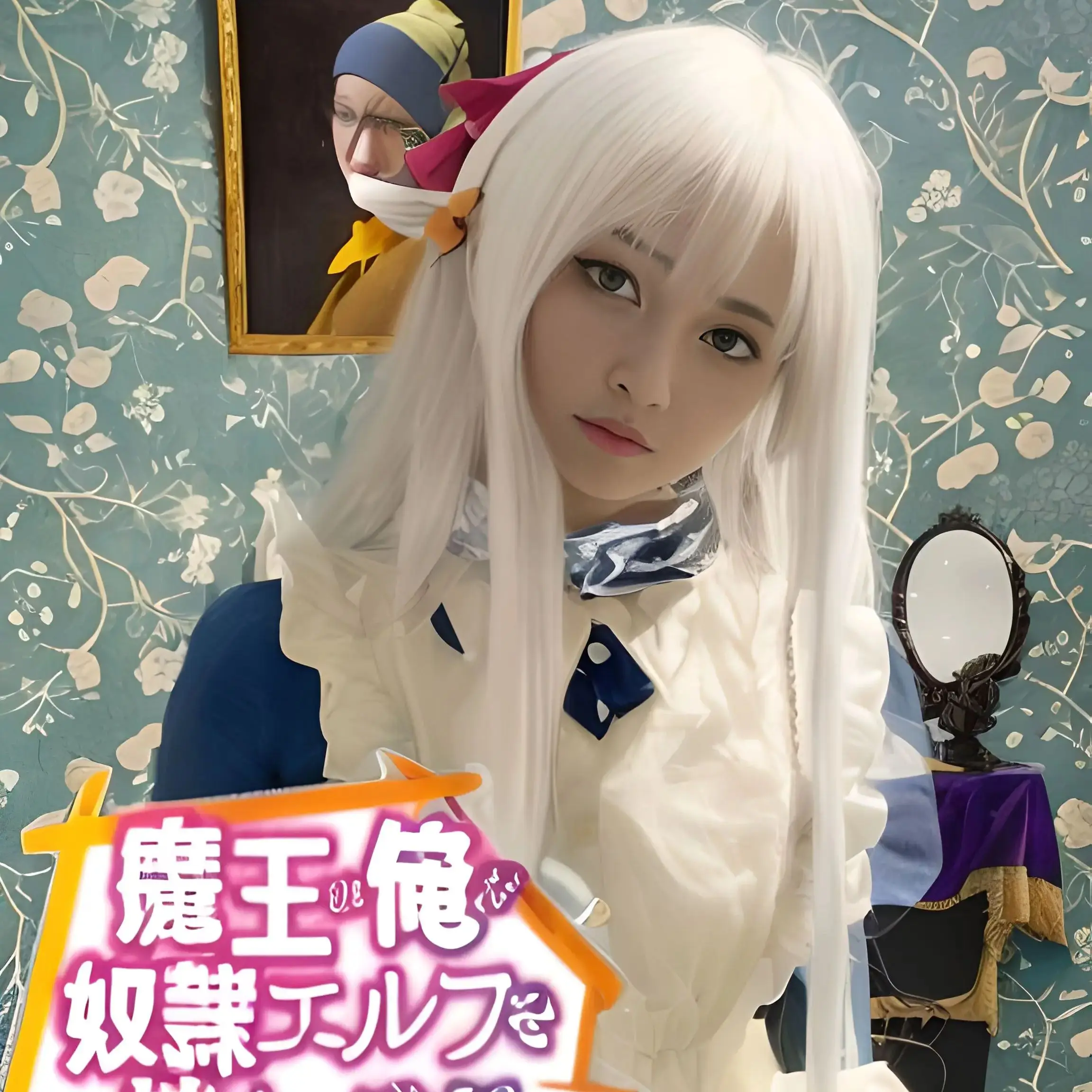 

Anime Neferia Cosplay Wig white long hair anime cosplay Wig+Wig cap