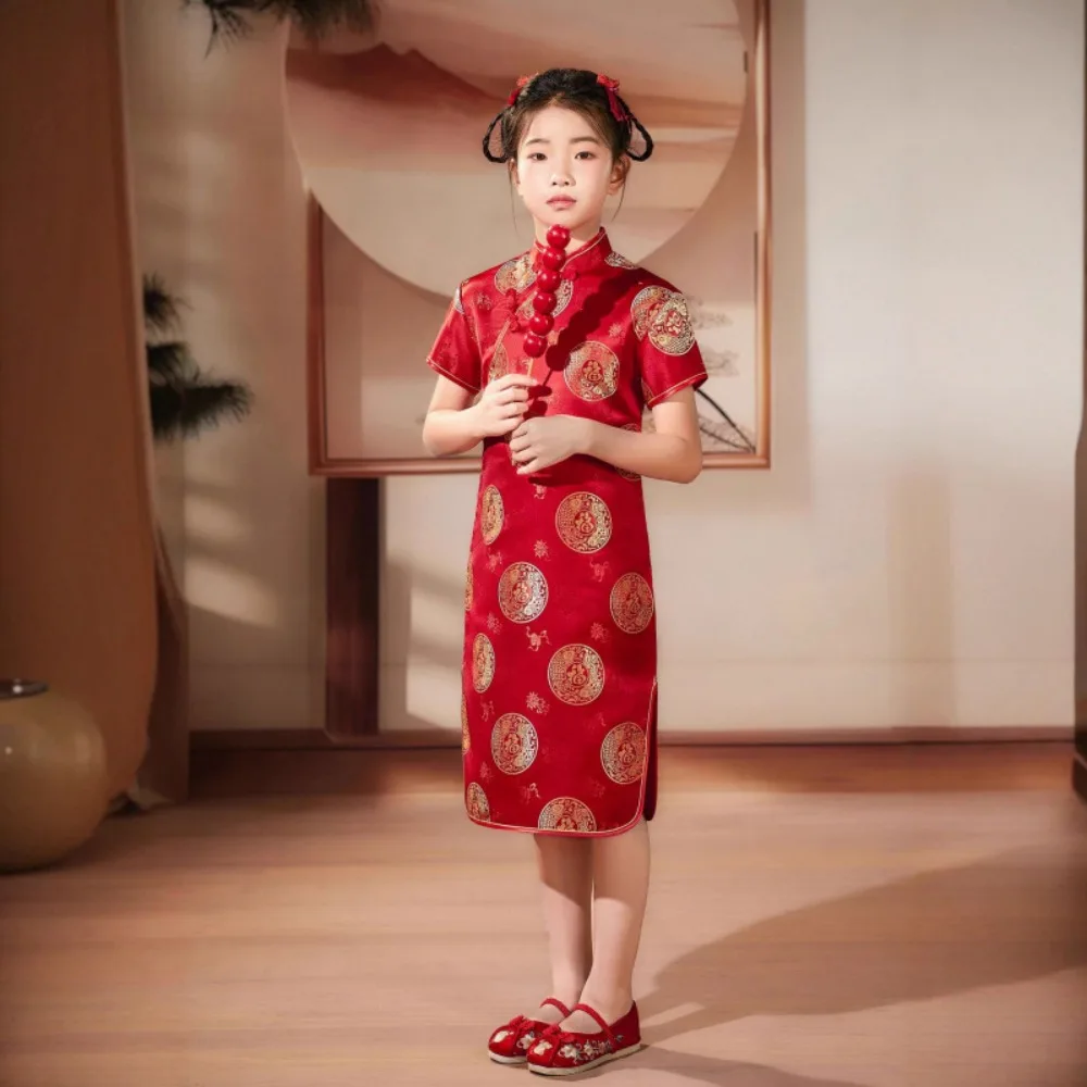 チャイナドレス、旗袍、漢服、女の子用ドレス、子供服、コスプレ、子供用衣料、エスニックスタイルのパフォーマンスコスチューム、ダンスウェア