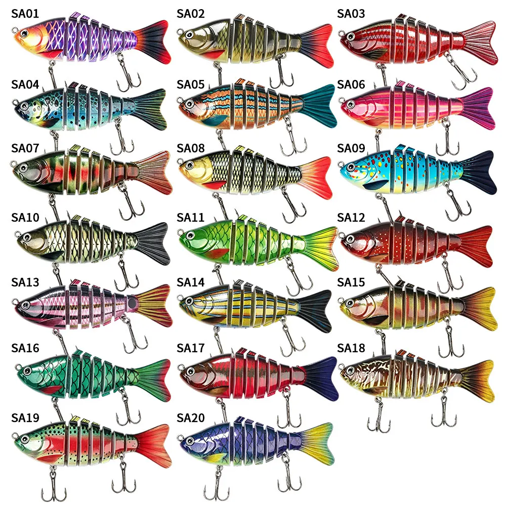 3pcs/5pcs/10pcs Multi Section Hard Fishing Lures S Shaped Swimming Slow Sinking Bionic Freshwater Trout