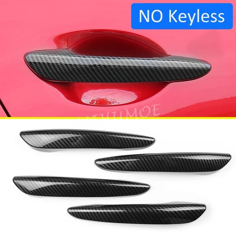 For Mazda 3 BP CX-30 2019 2020 2021 2022 2023 2024 Carbon Fiber Car Door Handle Cover Protector Trims