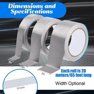 Double conductive fabric tape, EMI shielding, RF Signal Blocking, Laptop and Mobile Phone, LCD Repair, Faraday, 20m 10 Main Sales Mobile Signal Block - №3