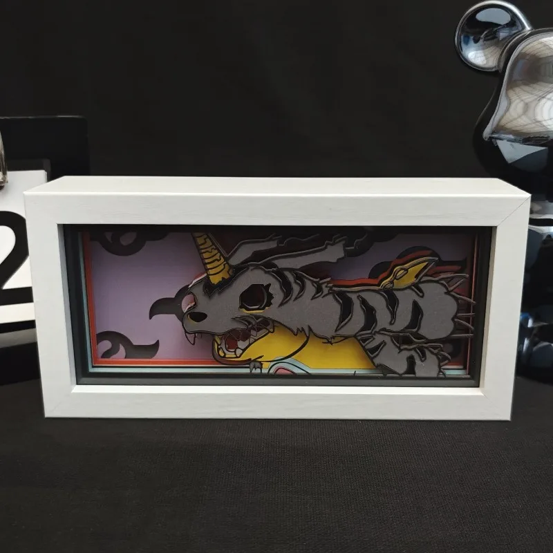 Digimon Adventure Agumon Nachtlicht Kreative Persönliche Papierschnitzlampe Schlafzimmer Nachttisch Atmosphärenlampe Ornamente Dekoration – Detail 5