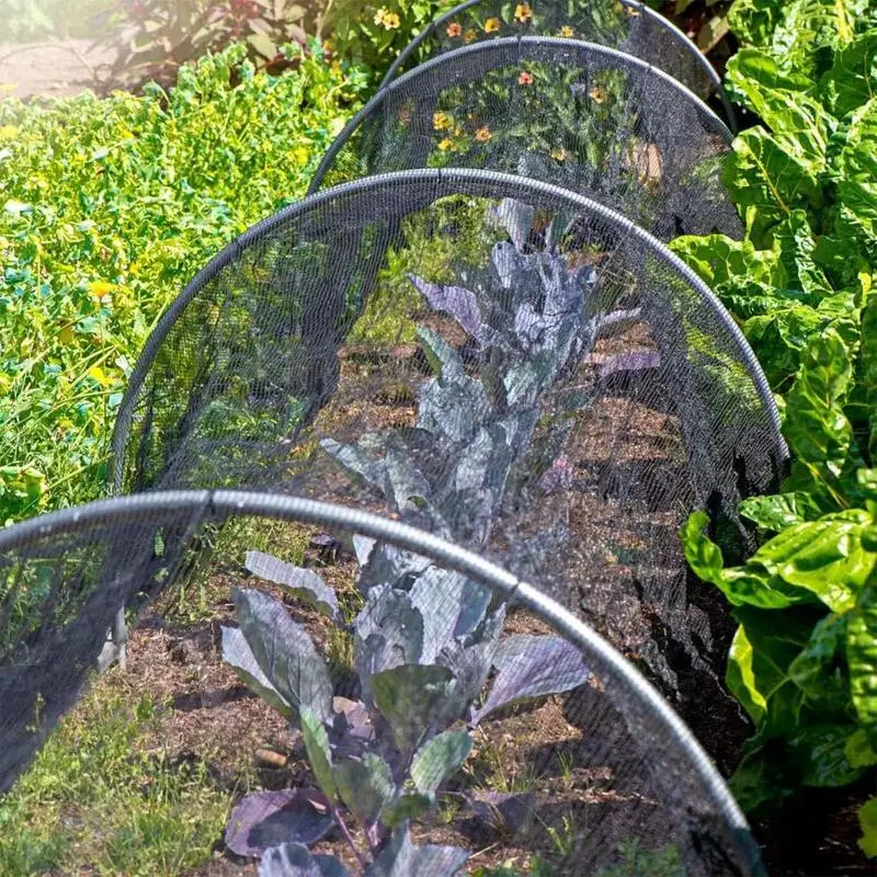 4/6/10m Black Garden Insect Net Reusable Anti Bird Raised Garden Bed Cover Breathable Adjustable Plant Support Structures