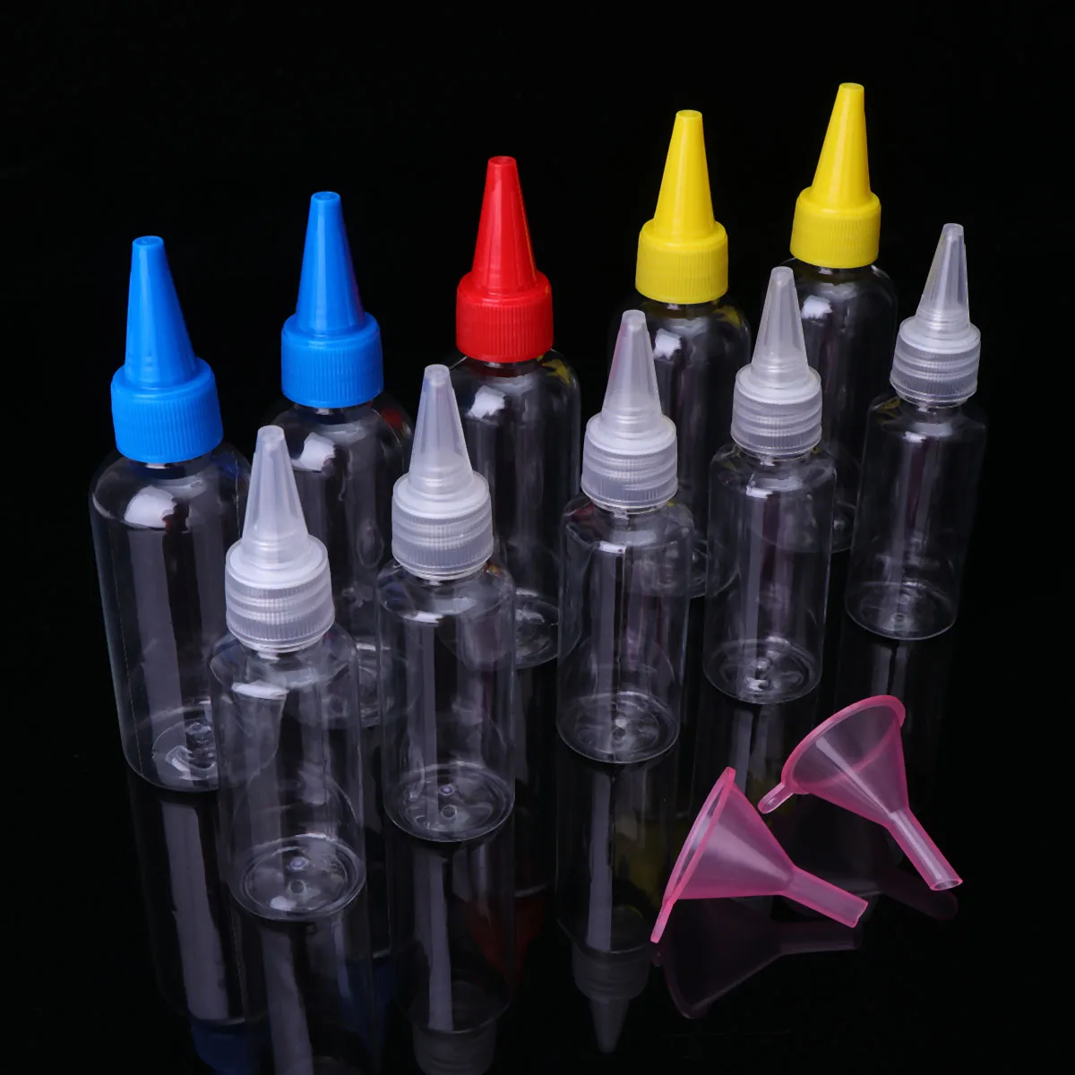 

20pcs Squeeze Bottles Plastic Condiment Dispensers With Caps For Sauces Ketchup Mustard 30Ml 60Ml Clear Squirt Applicator