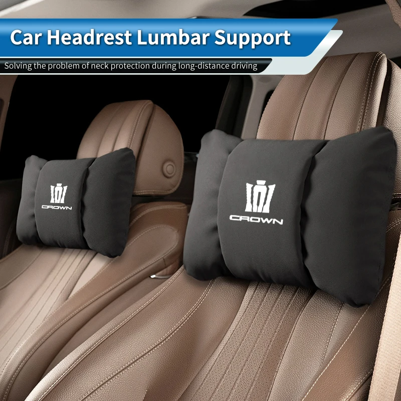 

Leather Car Headrest Cushion Seat Lumbar Support Accessories For Toyota Crown GR Corolla YARIS L Auris C-HR Hilux Vios Rav4