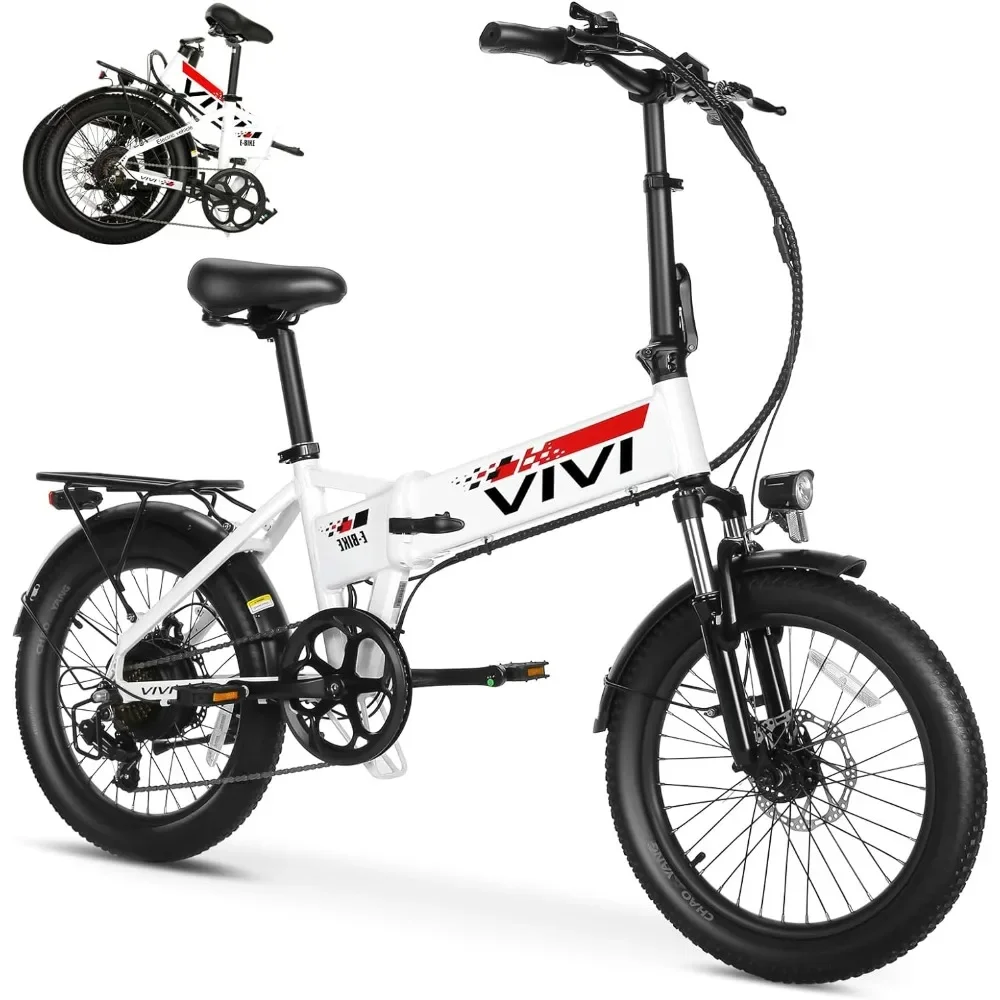 20 Inch Folding Electric Bike 500W ,48V Removable Battery, Professional 7 Speed Adult Electric Bike Commuter Bike Cruise Control