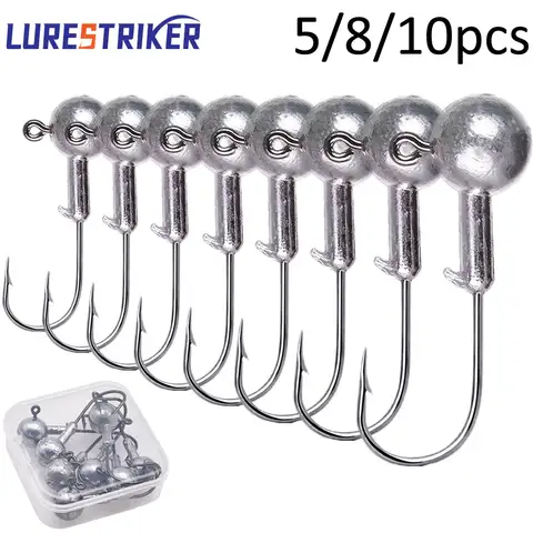 ชุดเหยื่อตกปลา Lurestiker แบบกล่อง น้ำหนัก 1 กรัม 2 กรัม 3 กรัม 4 กรัม 8 กรัม 10 กรัม 12 กรัม 14 กรัม 18 กรัม 20 กรัม 25 กรัม 28 กรัม  ตะขอจิ๊กแบบ Crank สำหรับเหยื่อยาง เหยื่อหนอน