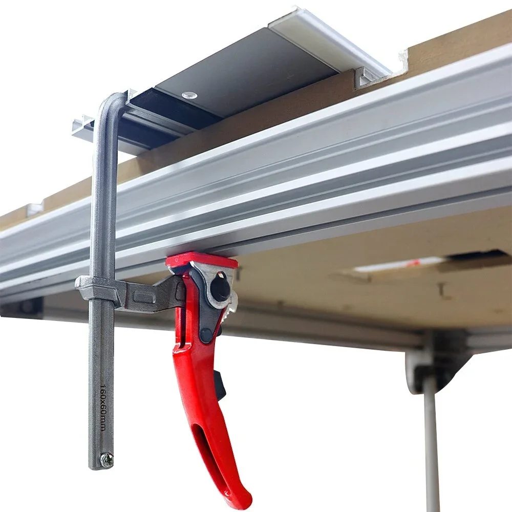 Imagem -06 - Quick Ratchet Track Saw Guide Rail Clamp Atualização Aço Liga Mft Table Guide Rail System Carpintaria 120x60 mm