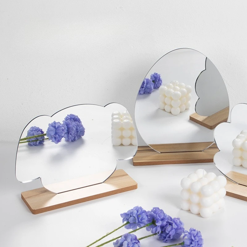 Specchio irregolare in stile coreano moda Ins Specchio da toeletta per ragazza Tavolo da tavolo Specchio per trucco Puntelli Decorazione Specchi vintage