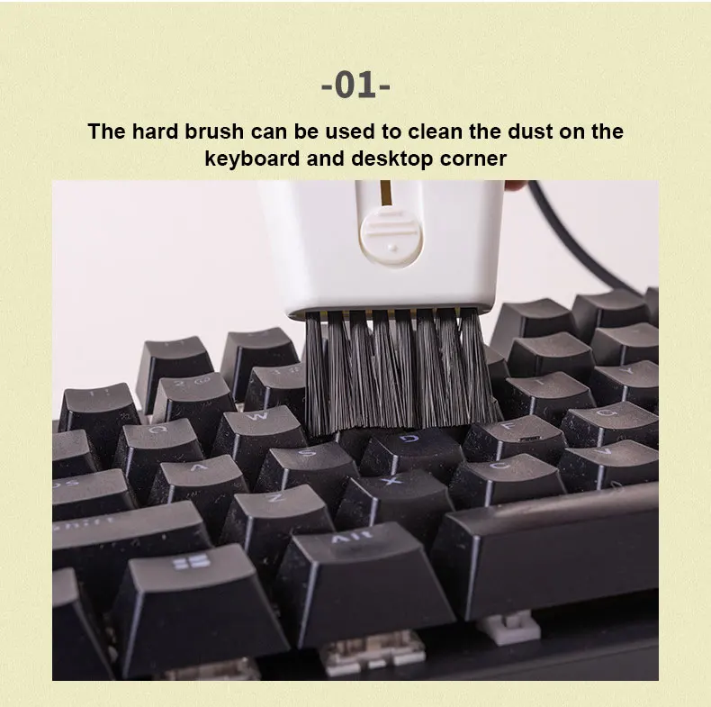 Double Head Retractable Computer Keyboard Cleaning Brush Notebook Keyboard Brush Mobile Phone TV Dust Cleaning Gap Brush