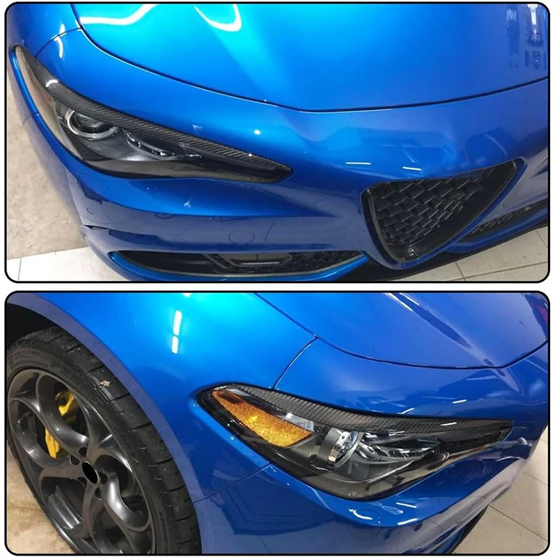 For Alfa Romeo Giulia 2015-2026 ABS Car Front Headlight Eyebrow Trim Strips Cover Decoration Sticker Protective Auto Accessories