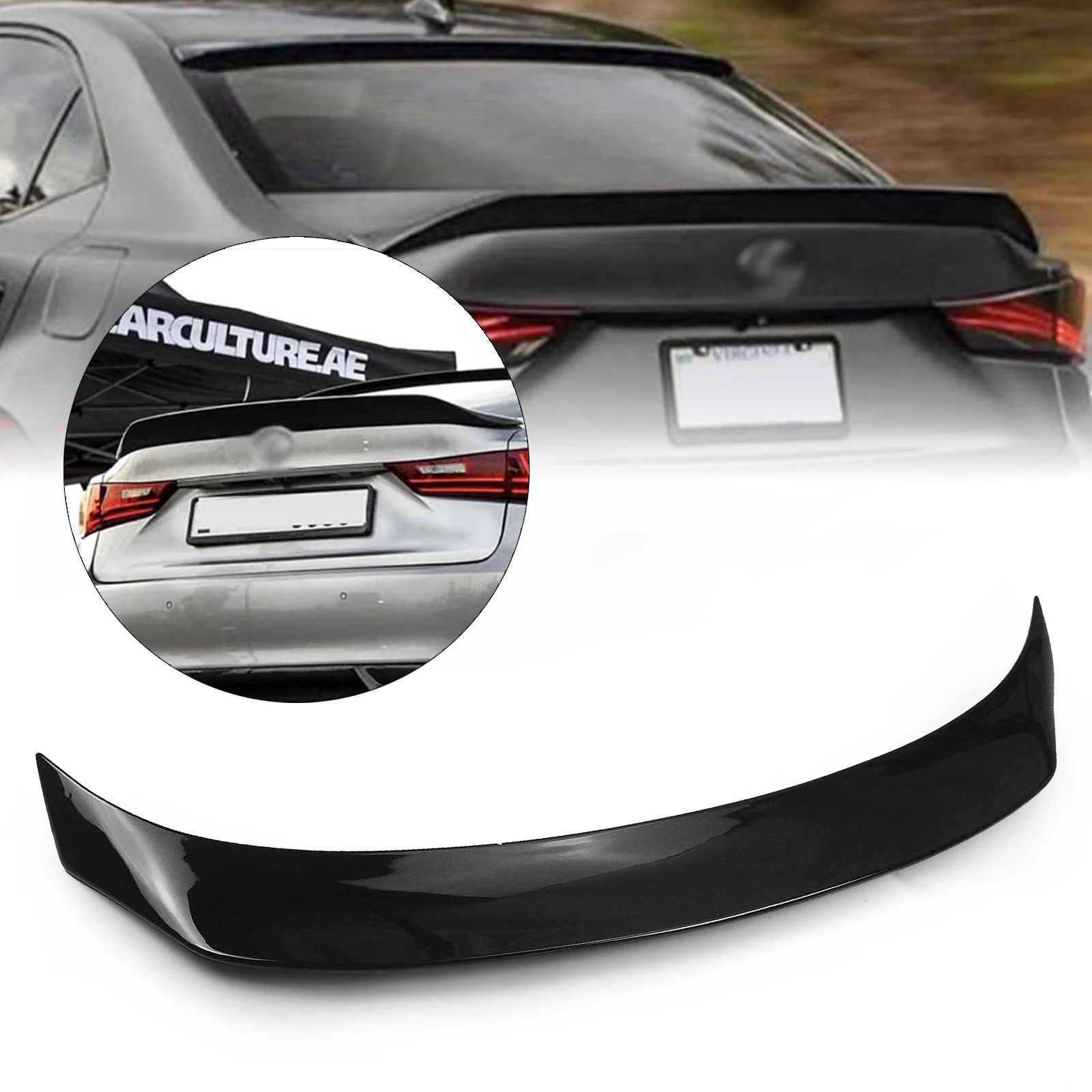 

Rear Trunk Lid Spoiler Wing For Lexus IS200t IS250 IS350 2014-2020 IS300 Gloss Black/ABS Carbon Fiber Look Tailgate Splitter Lip