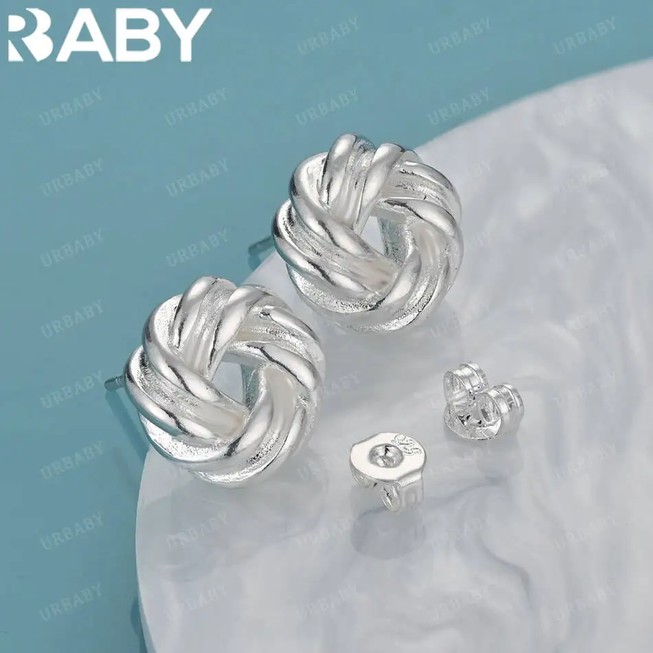 

URBABY 925 Sterling Silver Glossy Woolen Ball Stud Earrings For Women Fashion Jewelry Cute Grace Party Birthday Gifts Wedding