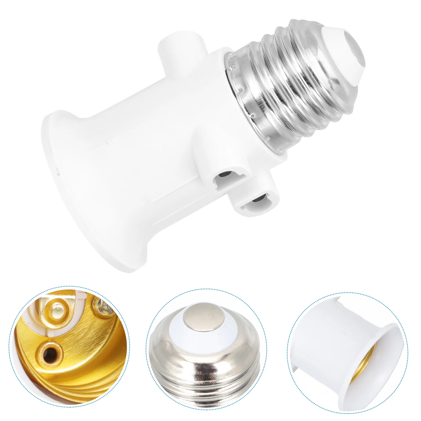 

2pcs Light Socket to Plug Adapter EU Outlet Plug Splitter Light Bulb Socket Lamp Holder Outlet Socket Adapter