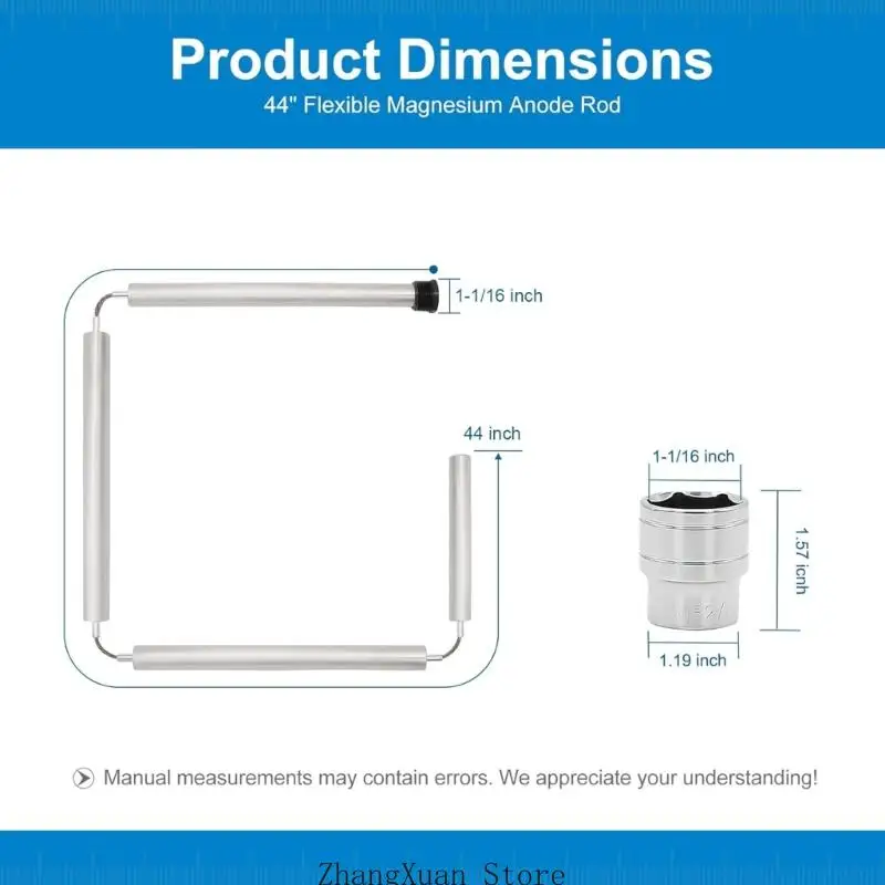 Ersatz-Anodenstange für Warmwasserbereiter, 44-Zoll-Magnesium-Flexible Anodenstange 3XUF – Detail 6