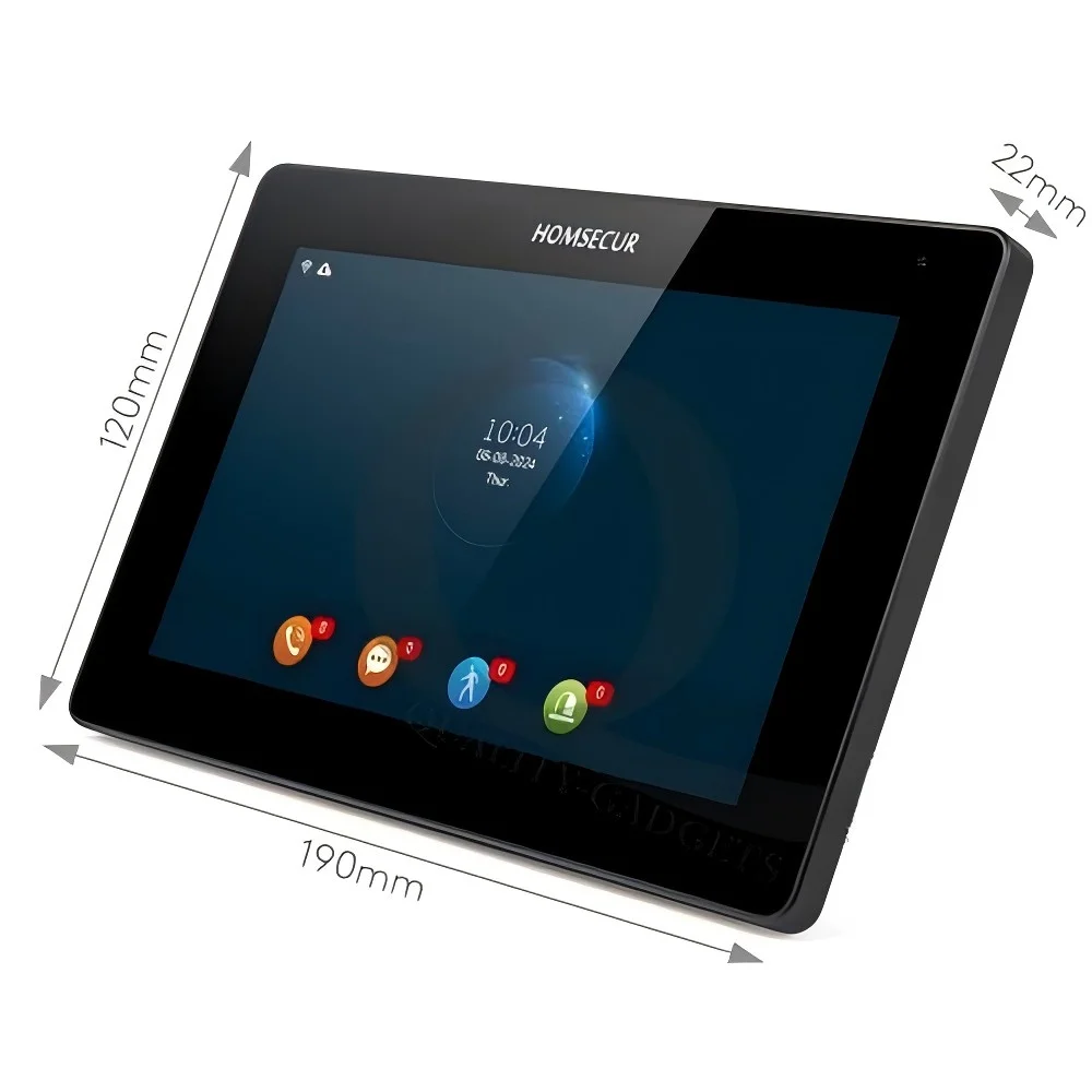 (Not Standalone) HOMSECUR 86721TM-B Indoor Unit Touch Screen for HDK WIFI Video Doorbell Intercom
