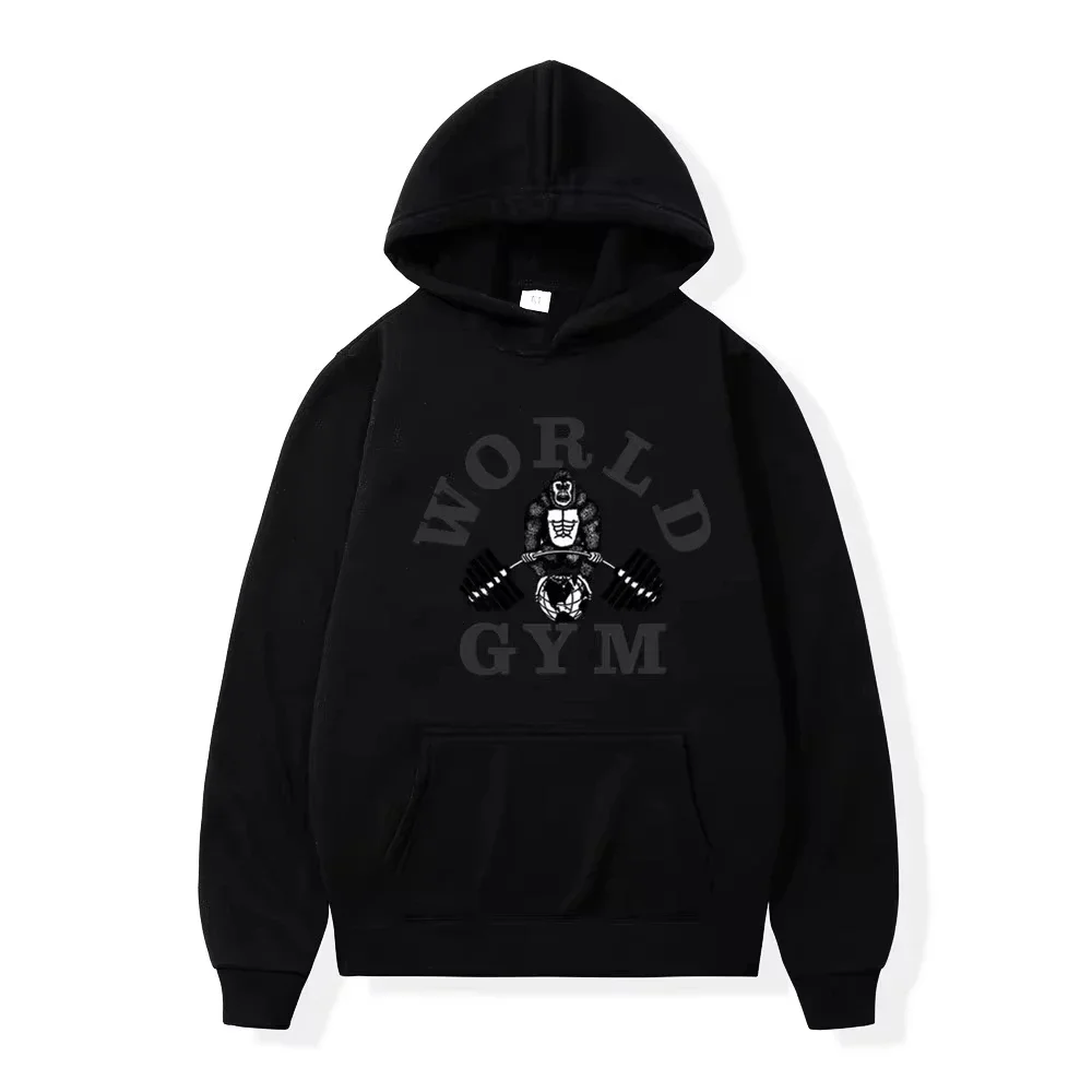 

2025 New Fashion Men Hoodies Hip Hop World Gym Sports Harajuku Couple Pullover Male Hooded Sweatshirt Fleece Women Hoody Clothes
