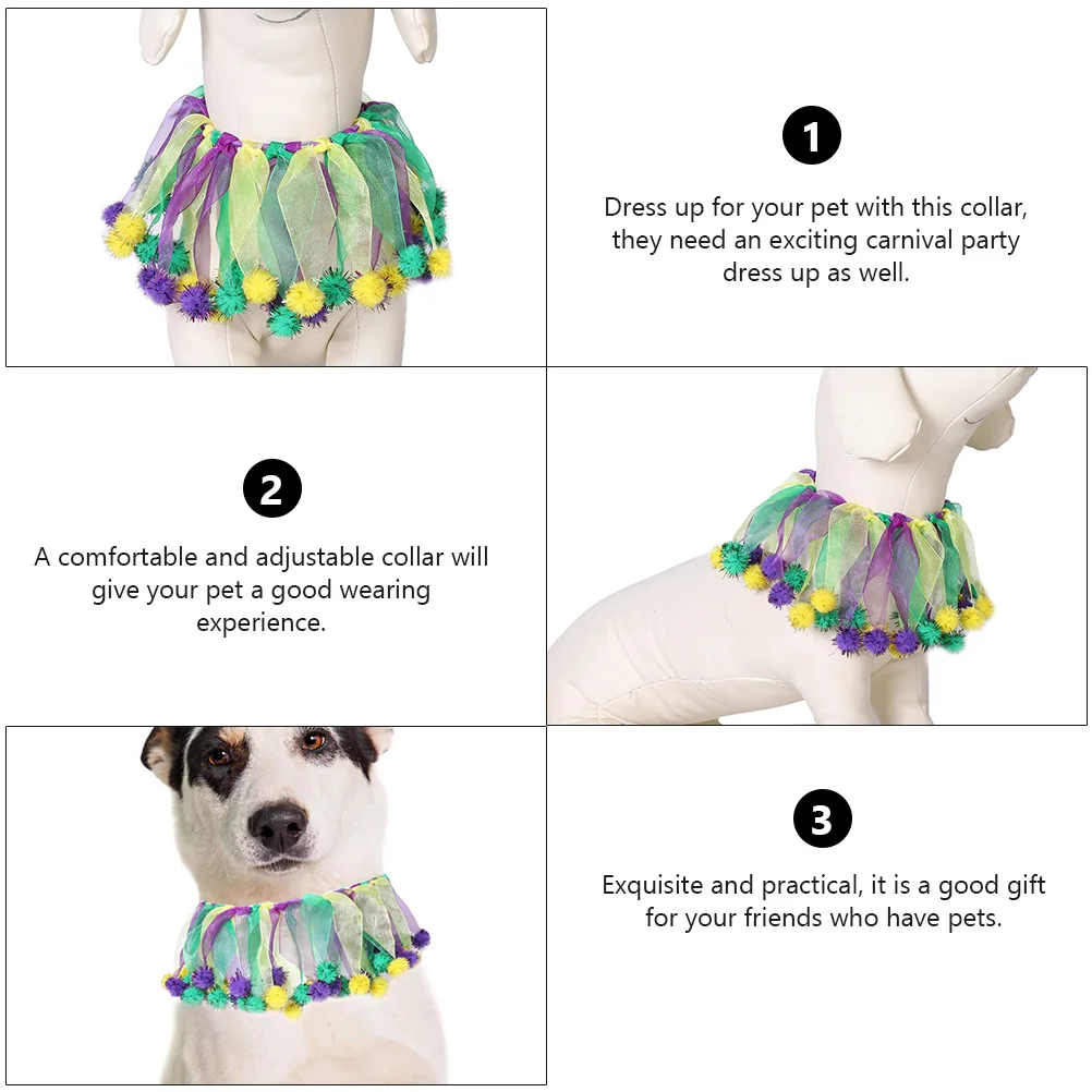 

Pet Collar Lovely Neck Ring Polyester Dog Carnival Celebration Festival Cat Decorative Adjustable Comfortable Practical Pet