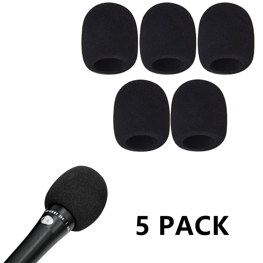 High Quality Foam Handheld Microphone Windscreen 5 Pack Replacement Protect High Quality Covers Microphone Hood