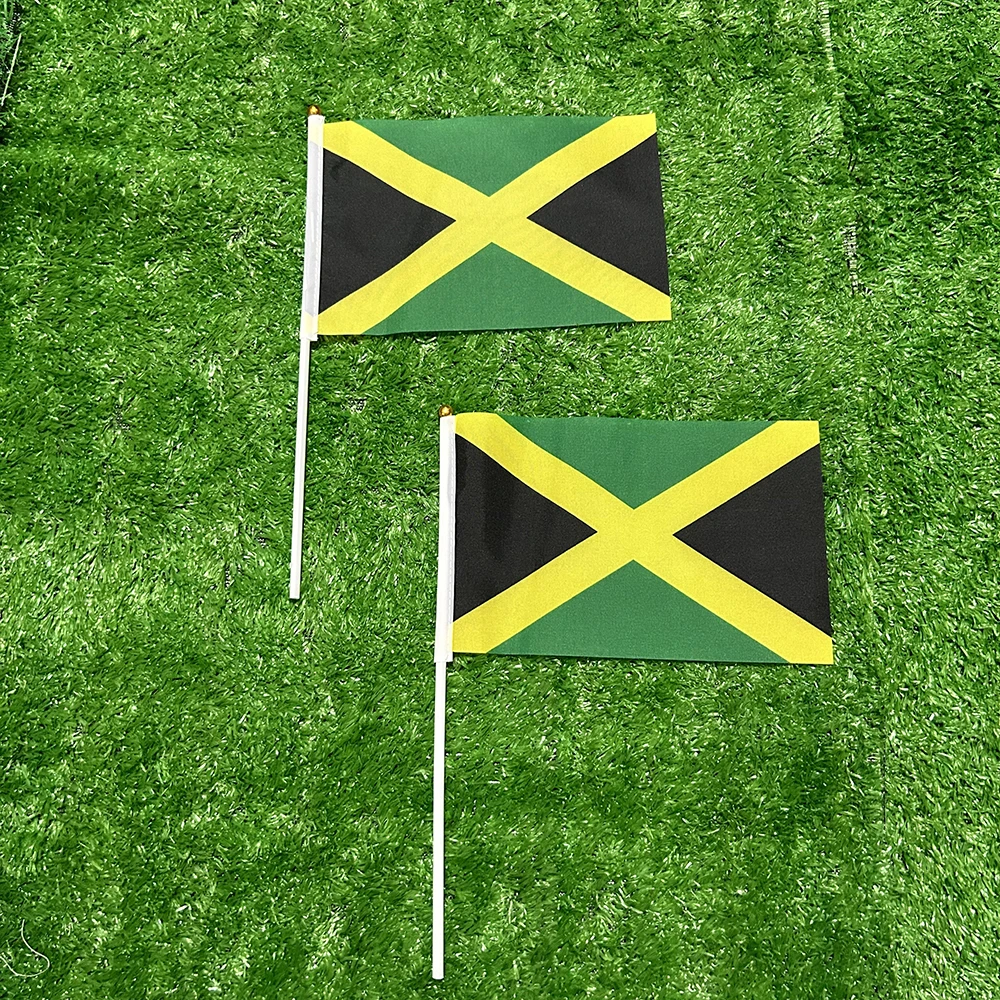 Bandera de mano Jamaica doble cara para deportes y decoración hogar - imagen 4