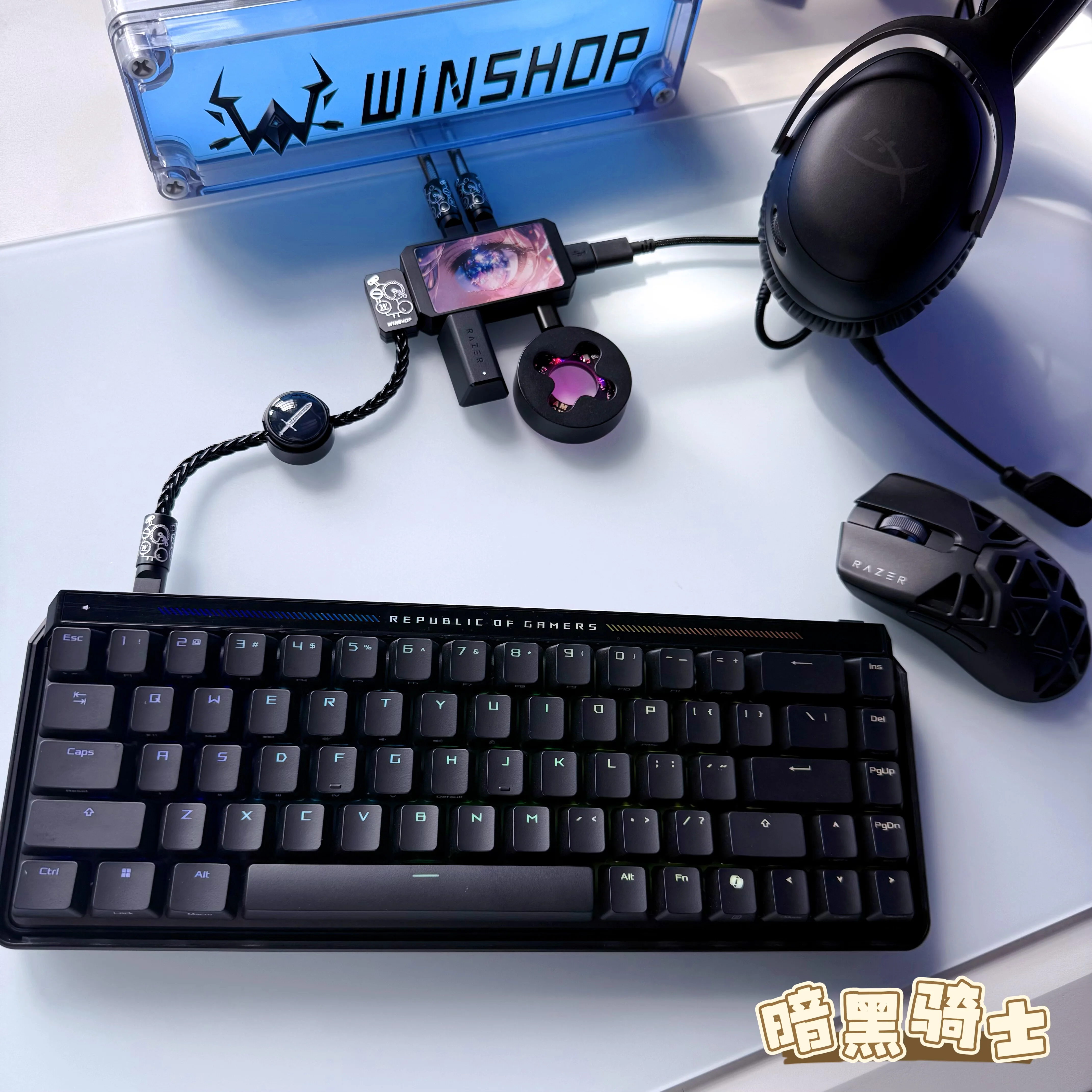 WINSHOP Esports USB HUB 2-in-1 To 4 Aviation Cable Mechanical Keyboard Data Cable Independent Power Supply Desk Setup Hmlab Zneo