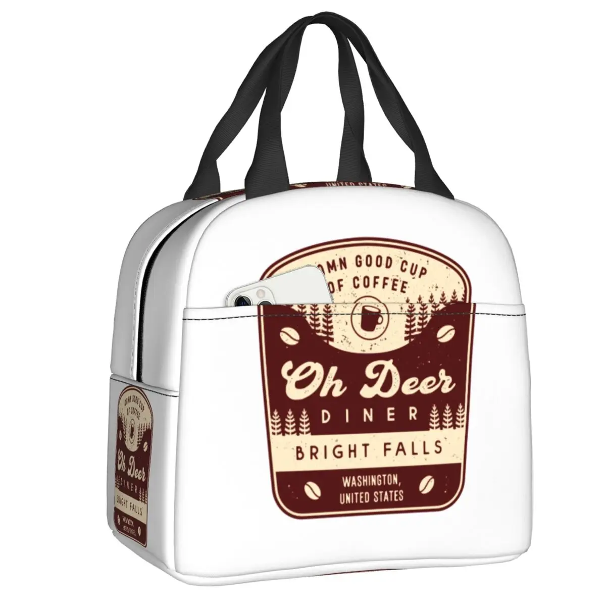 

Изолированная сумка-тоут Custom Oh Deer Diner для женщин, многоразовая термосумка-холодильник для еды, ланч-бокс для работы, школы, путешествий