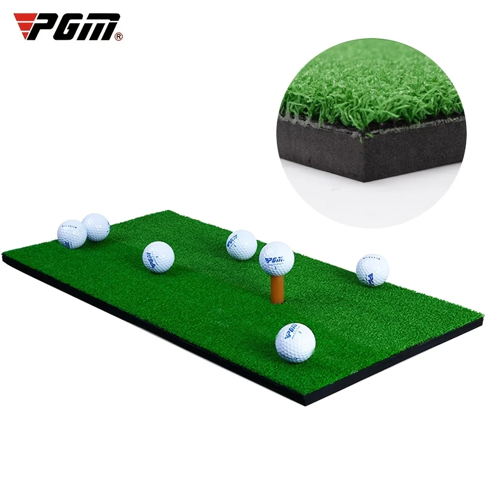 PGM Golf Mat Portable with Rubber Tee Seat Realistic Turf Putter Mat Outdoor Sports Golf Training Turf Mat Indoor Office DJD003