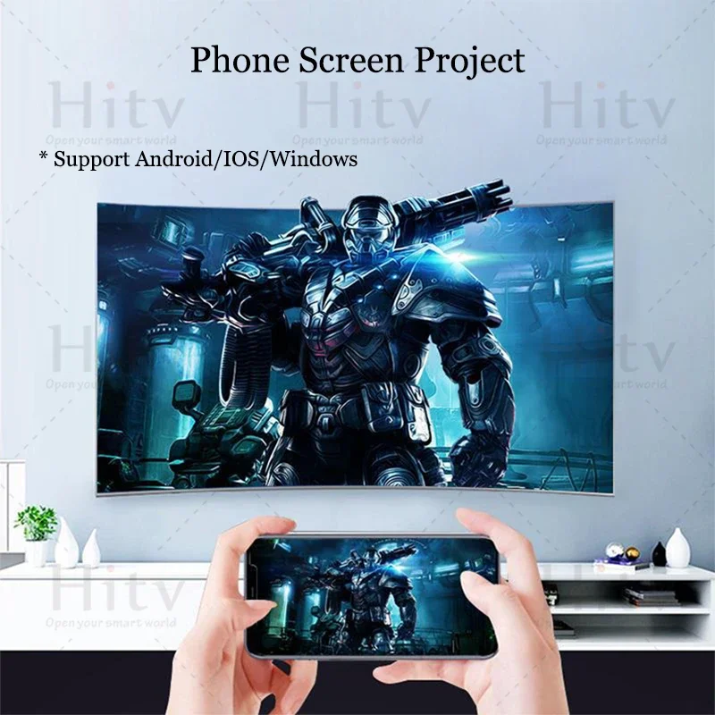 تلفزيون LED لغرفة الفندق مقاس 75 بوصة مع نظام Android WebOs 4K تلفزيون ذكي منحني