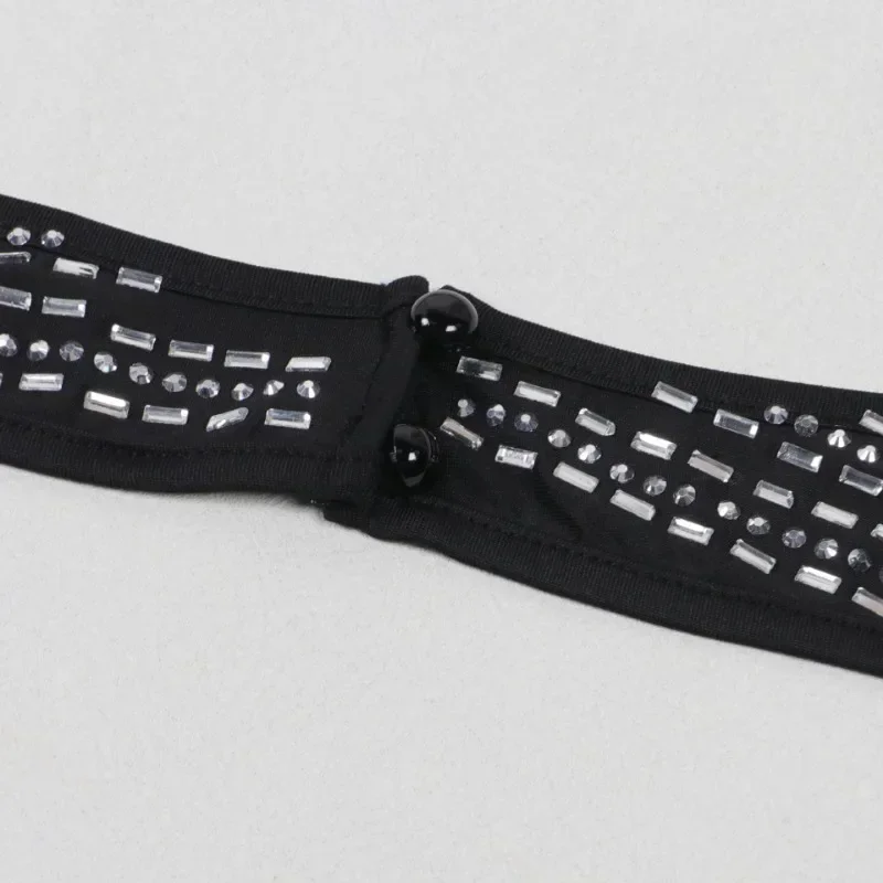 GUWU Women Diamonds Hot Rhinestones Patchwork Sexy Halter Backless Jumpsuits Streetwear Party Club One Piece Overall Rompers