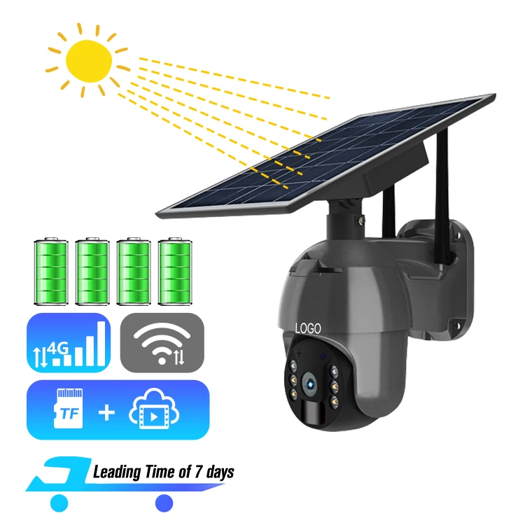 Outdoor Wireless Sd Card Battery Operated Powered Ptz Alert Panel Light UBOX Solar  for Security