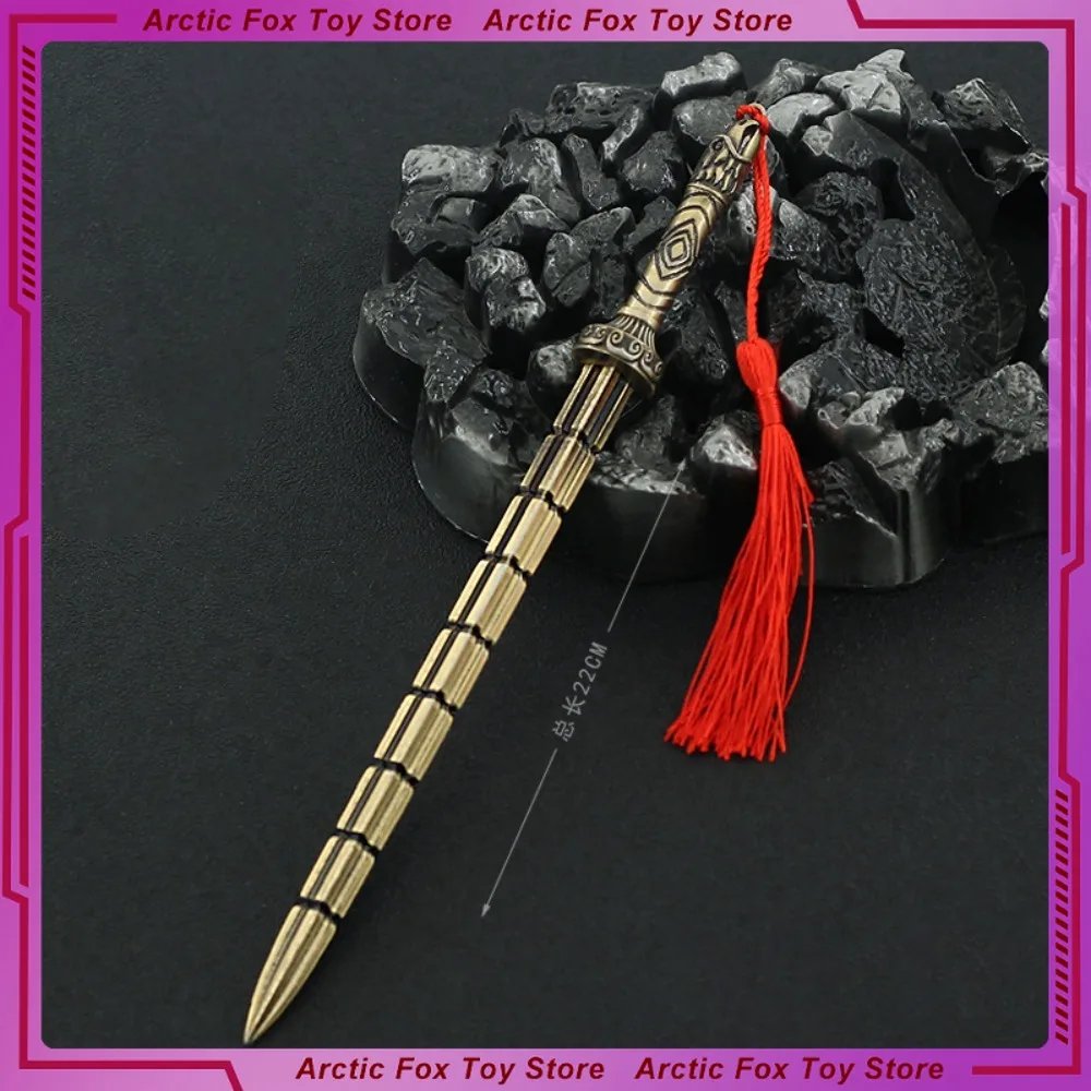 22 centimetri Qin Qiong Mace Antico Famoso Spada Periferica Puntelli Modello In Metallo con Decorazione Del Desktop Ornamenti Regali Di Compleanno Giocattoli Per Bambini