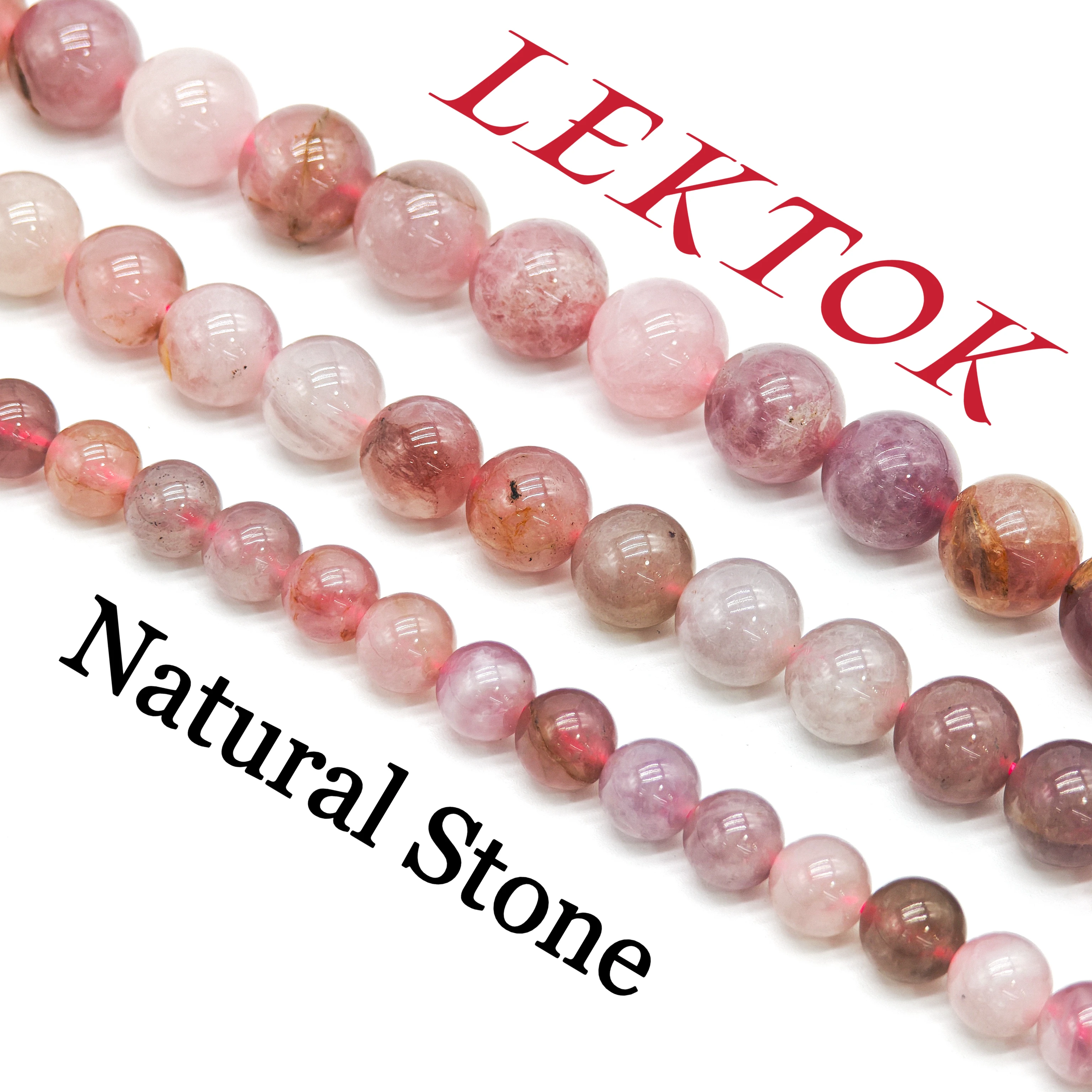 

6/8/10mm High-Quality Crystal Madagascar Rose Quartz Natural Stone, Fashionable Round Beads DIY Jewelry Accessories, Affordable