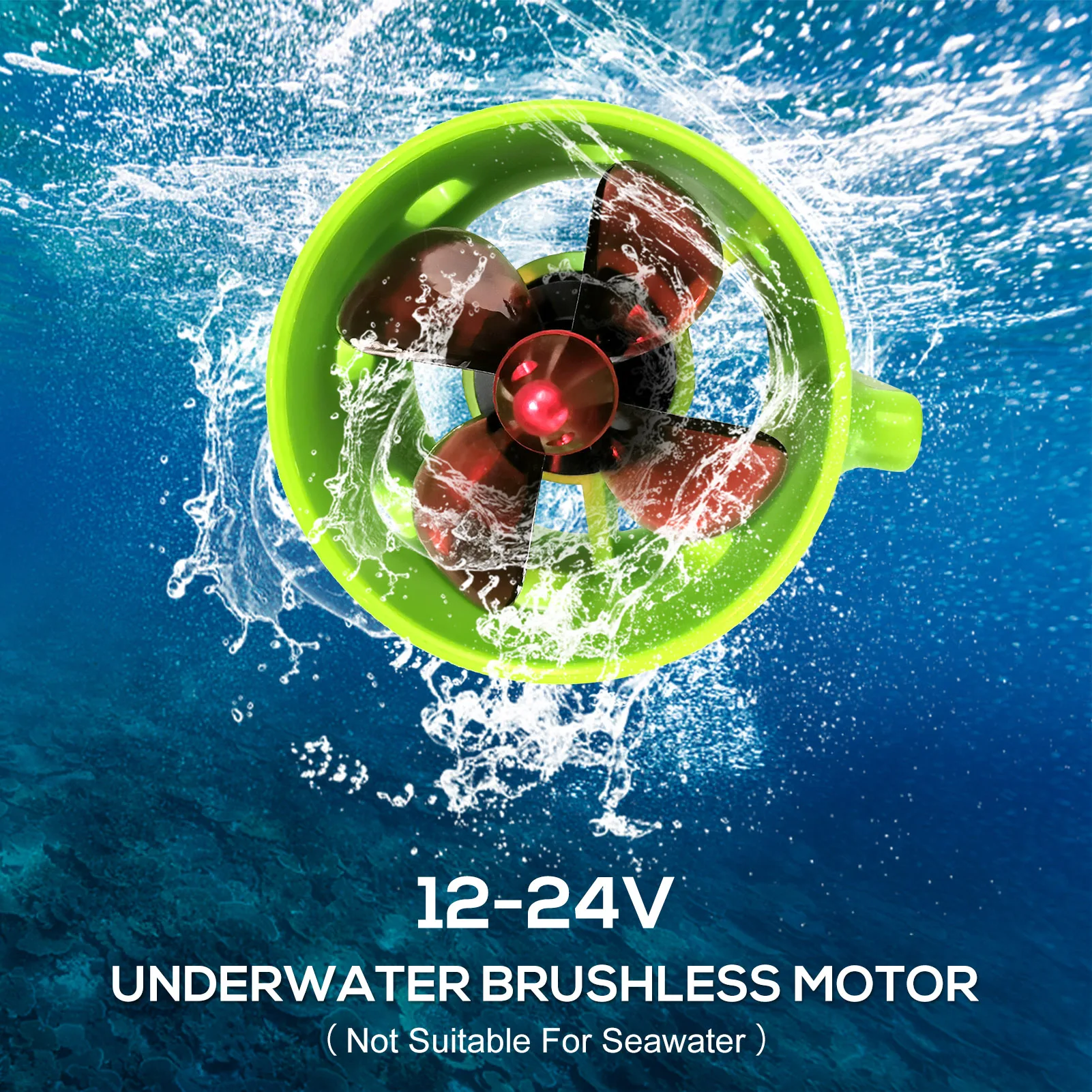 1000KV Underwater Brushless Motor Clockwise with 4Blade Propellers 12-24V Electric Motor Drive Engine for RC Bait Boat Nest Ship