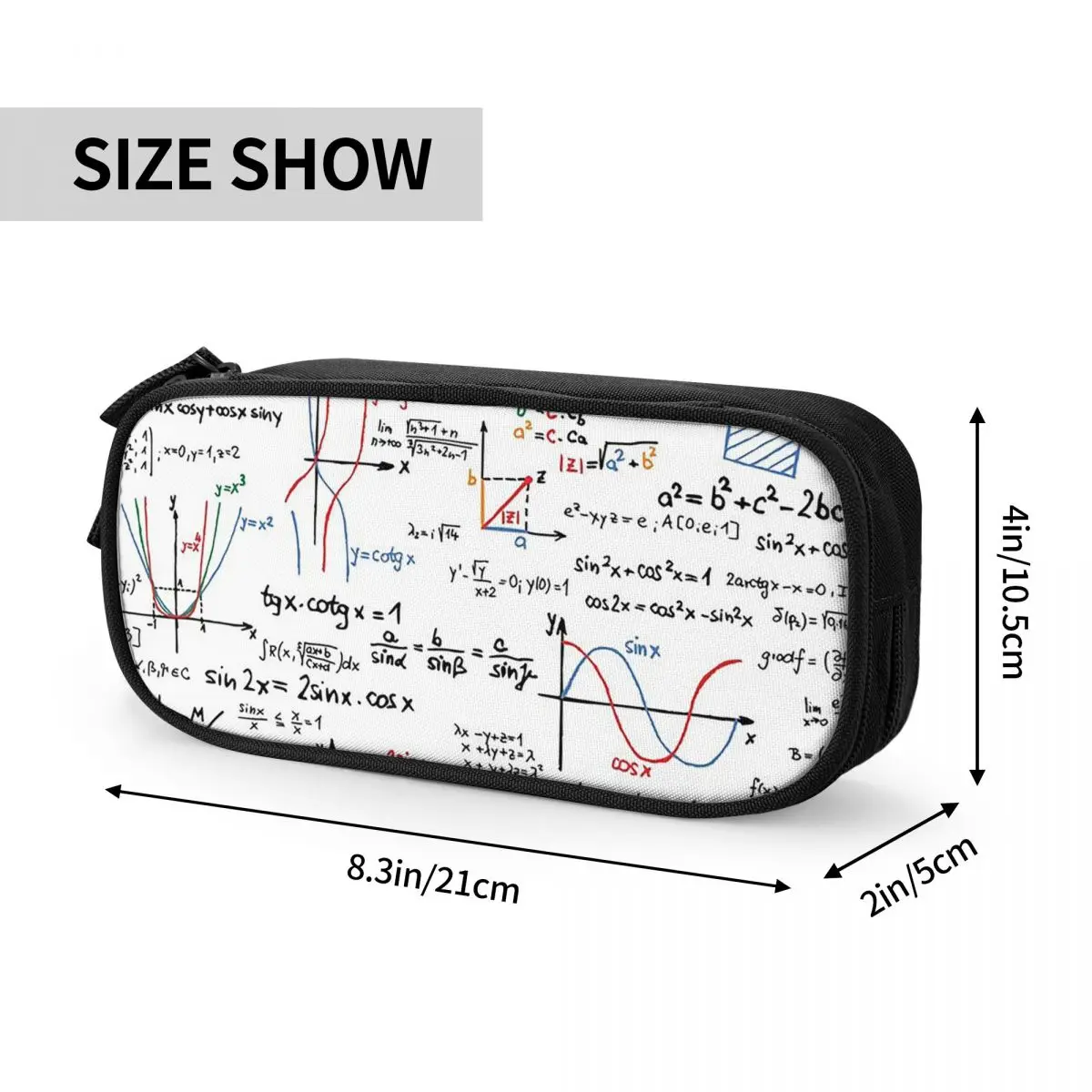 Mathematics Formulas Numbers Pencil Cases for Student Gifts Pen Box Pencil Bag Large Storage Pencil Pouch