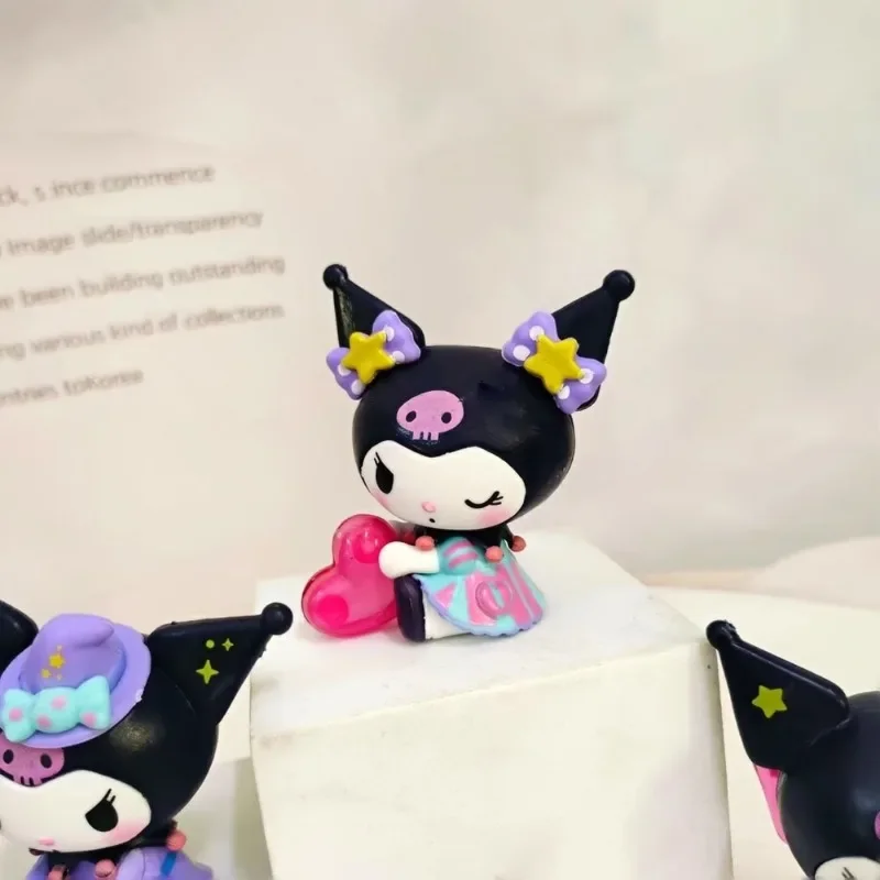 Sanrio Halloween Gift Kuromi Dolls Anime Action Figure Cute Toys Q Figural Car Desk Cake Decoration Model Children Birthday Gift