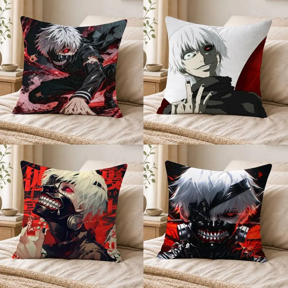 Anime Tokyo Ghoul Double-sided Printed Square Decorative Cushion Cover for Sofa Living Room Home Decor
