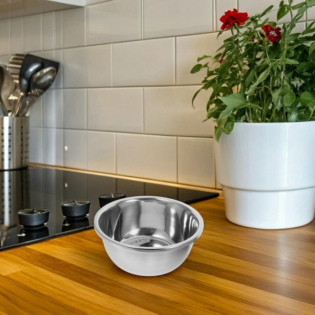 

Stainless Steel Large Capacity Kitchen Sink Bowls For Kitchen Round Design Space Saving Food Grade Metal Bowls Big Bowl