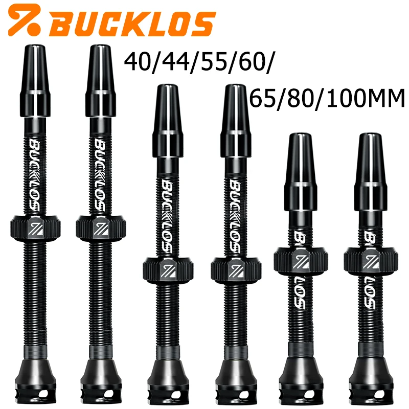 Valvola Presta Tubeless per Bicicletta BUCKLOS 4 pezzi in lega di alluminio 40mm 44mm 55mm 60mm 65mm 80mm 100mm Valvola francese F/V a prova di perdite per pneumatici tubeless per MTB, mountain bike,