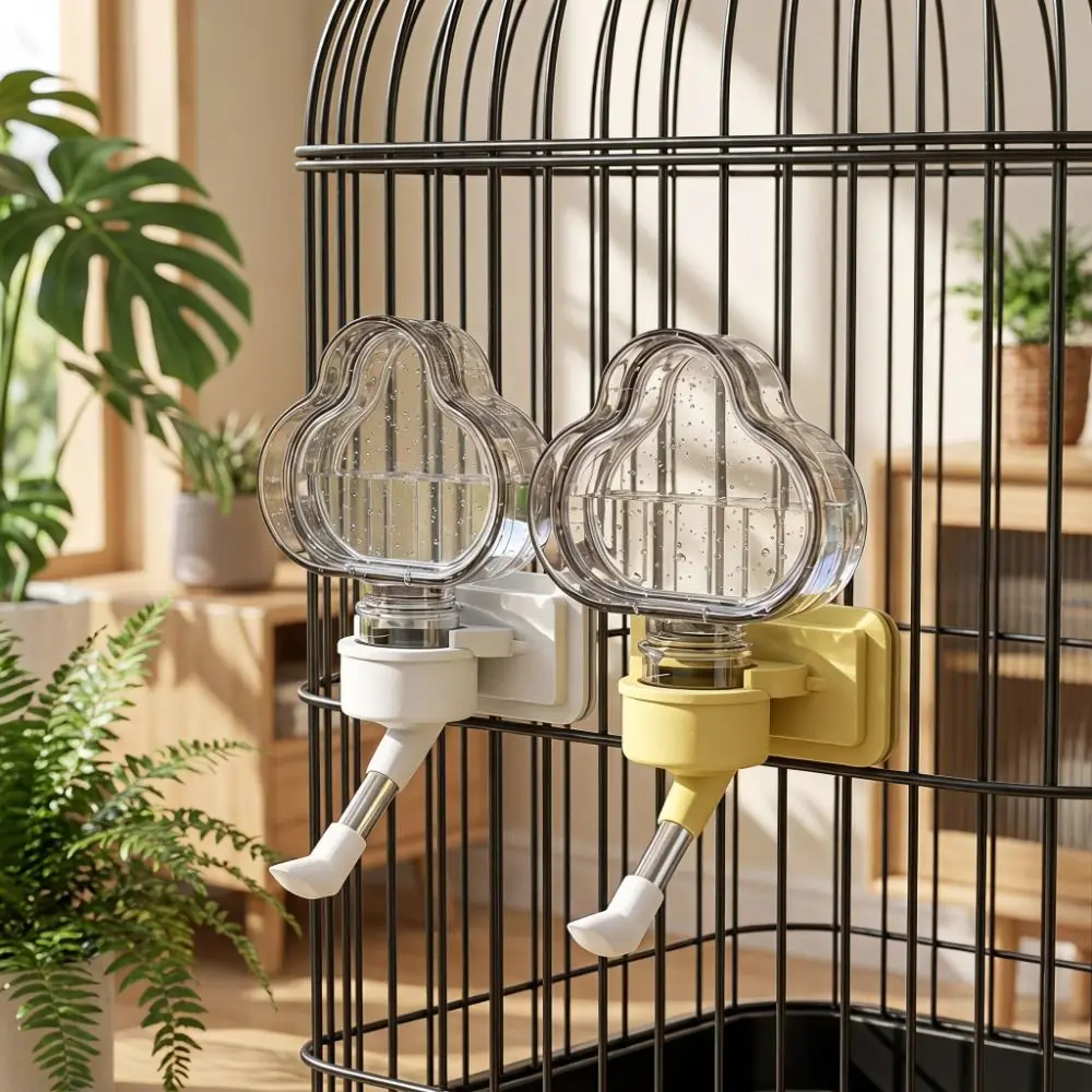 Leak Proof Automatic Bird Water Dispenser Drip Free Vertical Hanging Waterer Bottle Gravity Fed Cloud Shaped