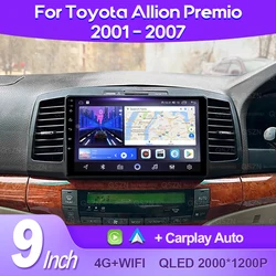 QSZN For Toyota Allion Premio T240 2001 - 2007 Android 13 Car Radio Multimedia Video Player Navigation GPS AI Voice CarPlay 4G