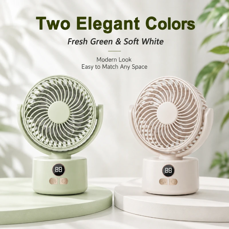 Household Portable Fan 3 Speed Wind Control Matte Shell 2 Color Picks Silent Running Battery Fan Indoor Summer Heat Reduction