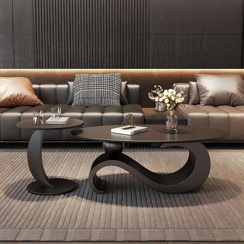 

Italian Luxury Coffee Table Oval Art Modern Minimalist Living Room Household Side Coffee Table Corner Stolik Kawowy Furniture